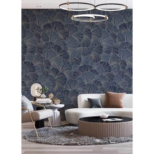 Katie Hunt Royal Blue Petals Wall Mural